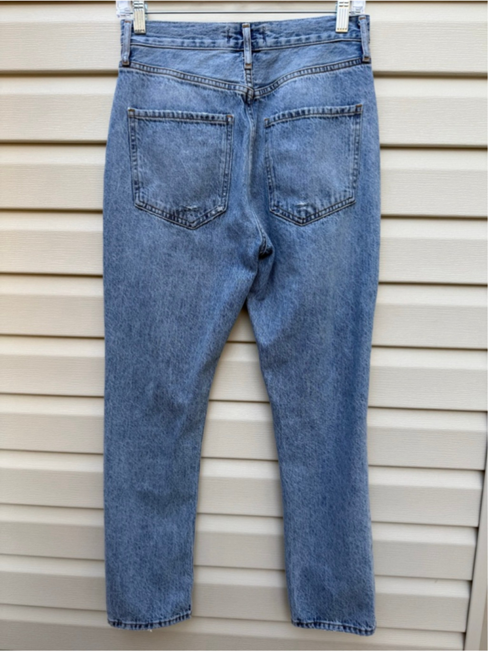 AGOLDE Riley High Rise Straight Crop Jeans 26 Distressed Light Wash - Picture 4 of 8